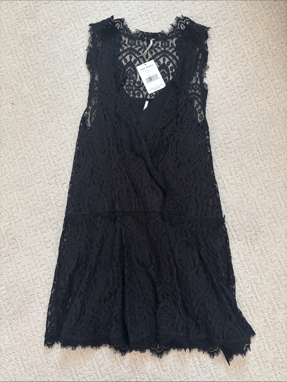 Free People Black Lace Sleeveless Dress. Small. NWT